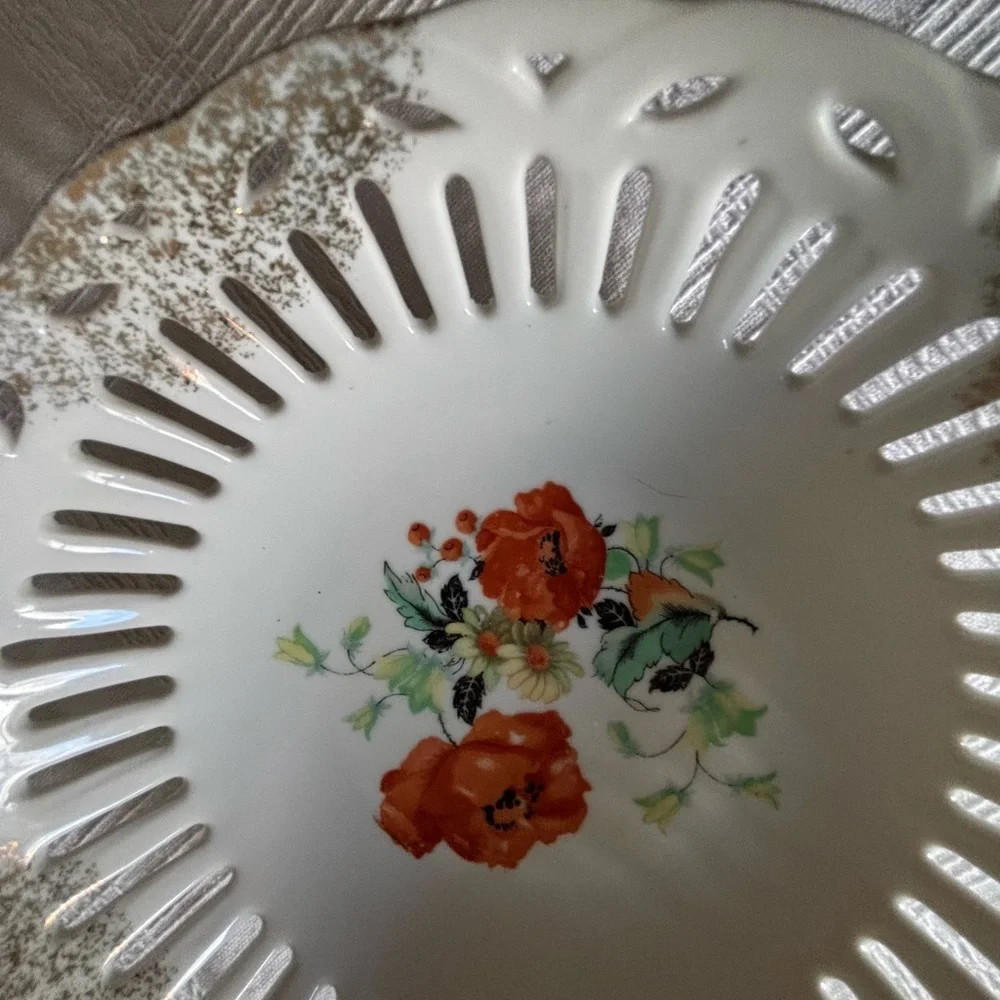 Vintage Floral Decorative Porcelain Bowl